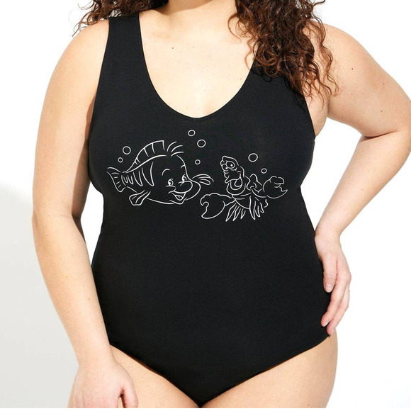 New Torrid 5 (5X 28) Disney Little Mermaid Sebastian Flounder One Piece Bodysuit - Picture 2 of 3